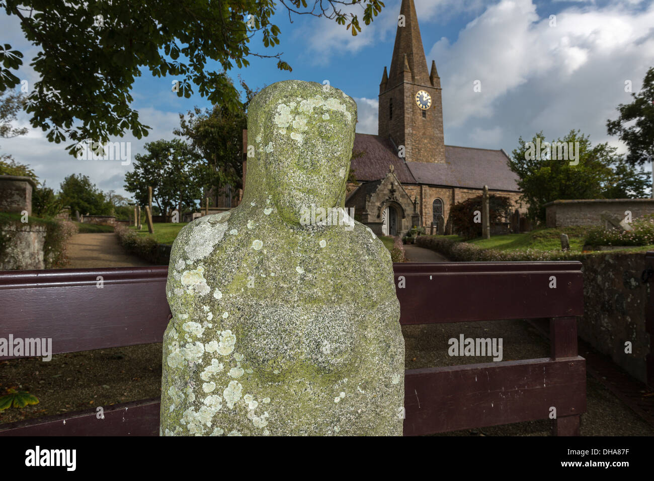 Gran' Mere du Chimquiere or Grand Mother of the Cemetery at St Martin's church, Guernsey, Channel Islands. Stock Photo