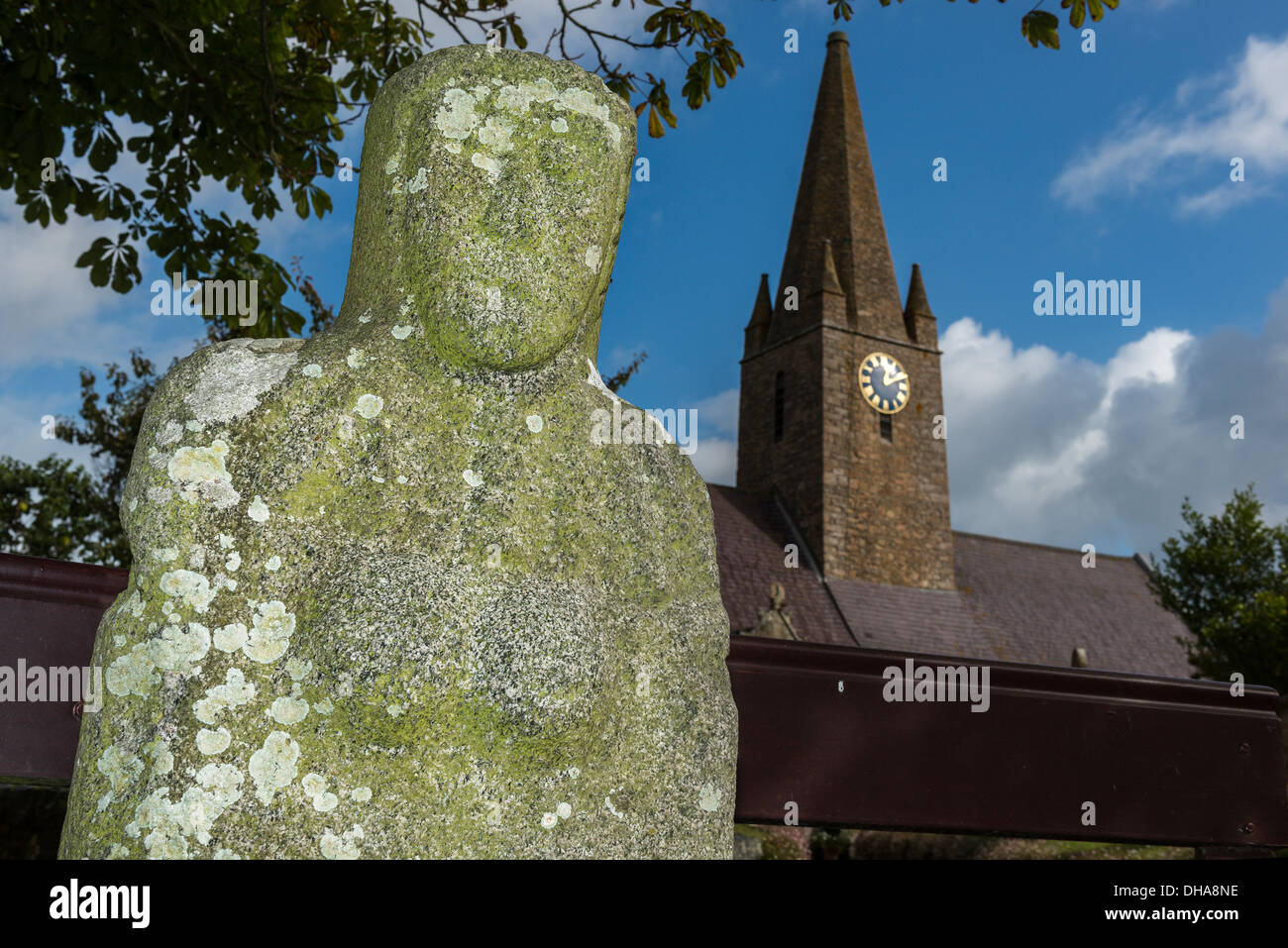 Gran' Mere du Chimquiere or Grand Mother of the Cemetery at St Martin's church, Guernsey, Channel Islands. Stock Photo