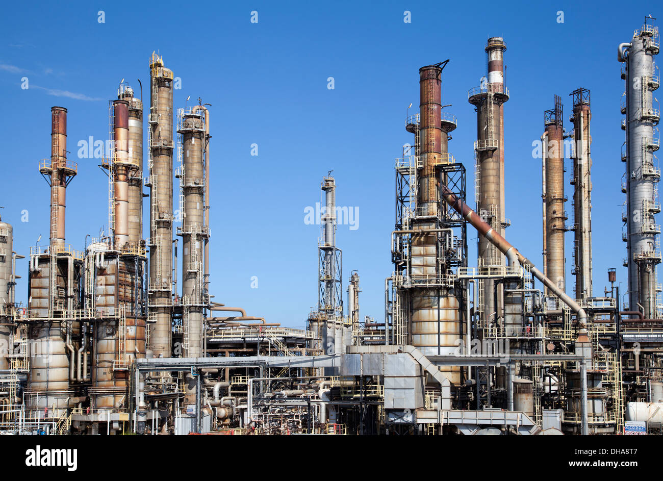 Gas Refinery between Pula and Macchiareddu in Southern Sardinia Stock Photo