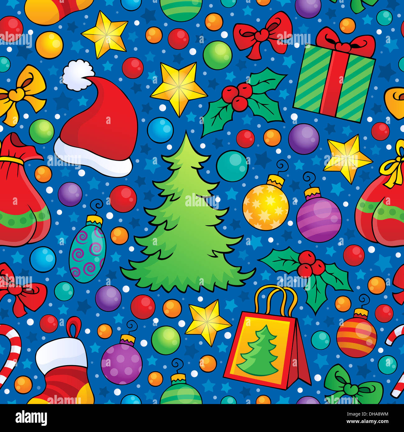 Christmas seamless background 3 - picture illustration Stock Photo - Alamy