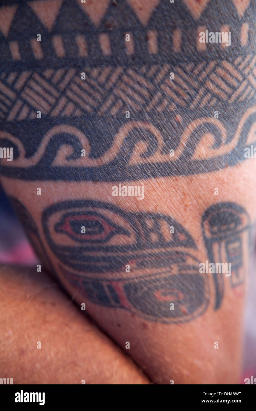 Man's Arm Tattoo Stock Photo