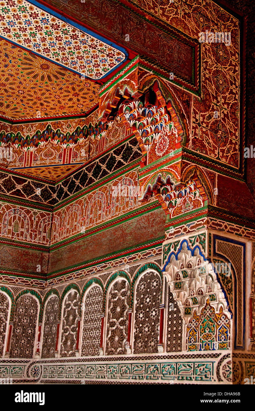 Marrakesh Museum or Musee de Marrakesh which is housed in a restored 19th century Riad Morocco Stock Photo