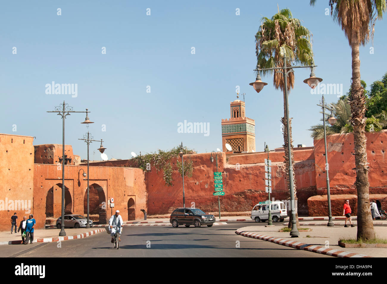 Mosque de la Kasbah  nd Gate 12th century ( Almohad dynasty )  City Wall Marrakesh Morocco Stock Photo