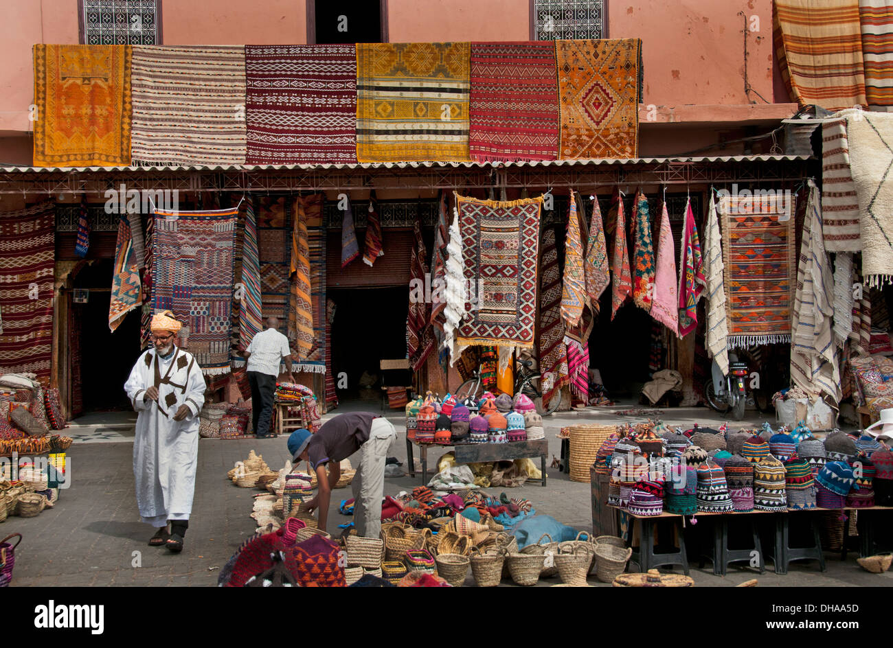 Old  Spice Market Marrakesh Morocco Medina Souk Shop Stock Photo