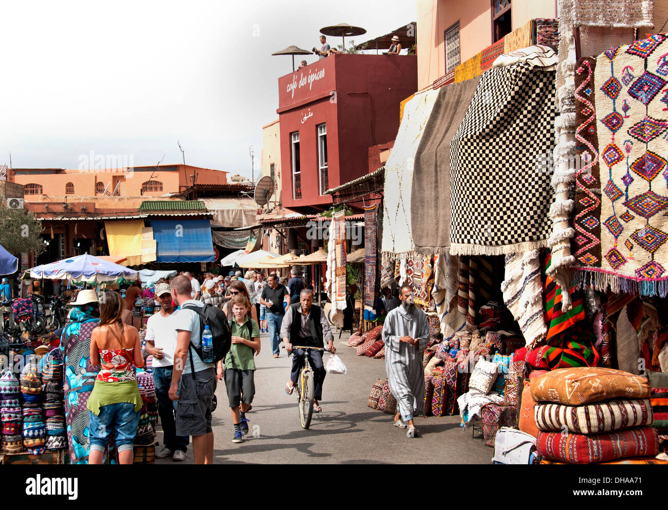 Old  Spice Market Marrakesh Morocco Medina Souk Shop Stock Photo