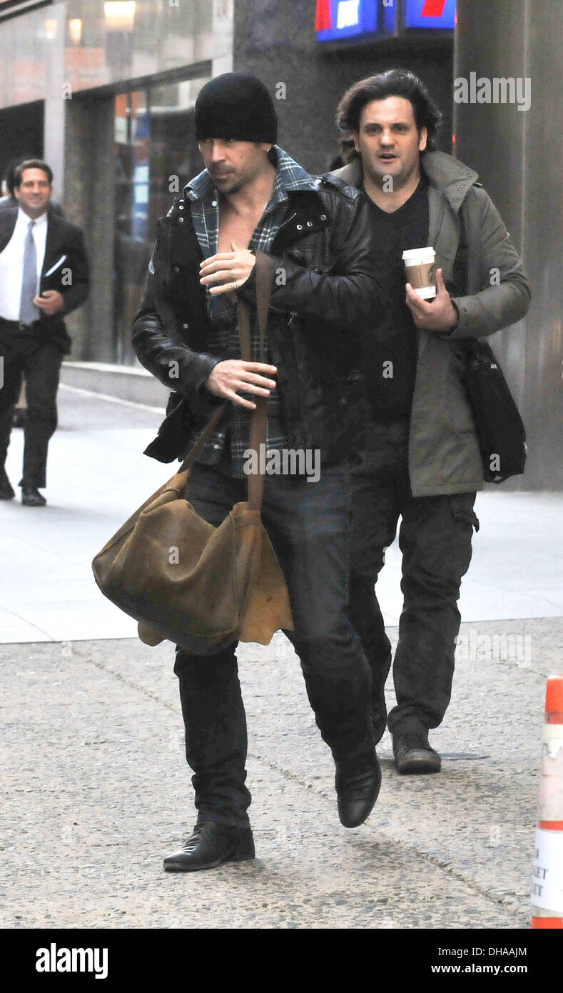 Colin Farrell walking to gym inbetween takes for his new movie 'Dead Man Down' Philadelphia USA - 11.04.12 Stock Photo