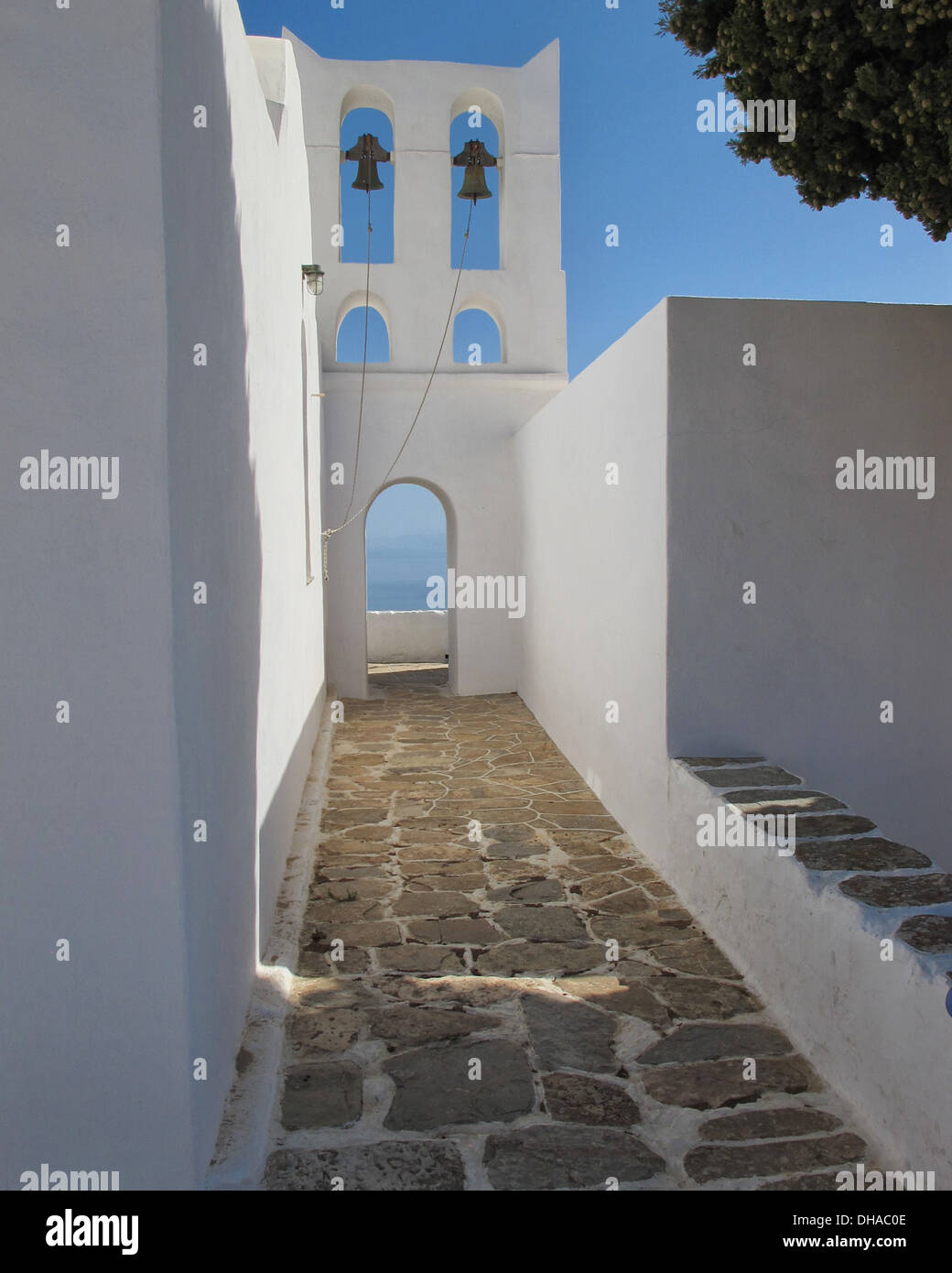 The church of Agios Andreas on the Greek island of Sifnos in the Aegean Stock Photo