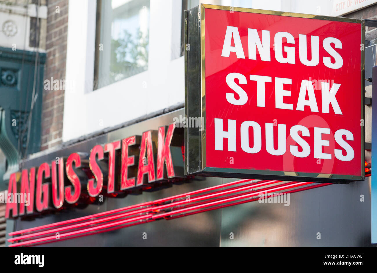 04/11/2013 Angus Steak Houses, restaurant sign. London, UK Stock Photo