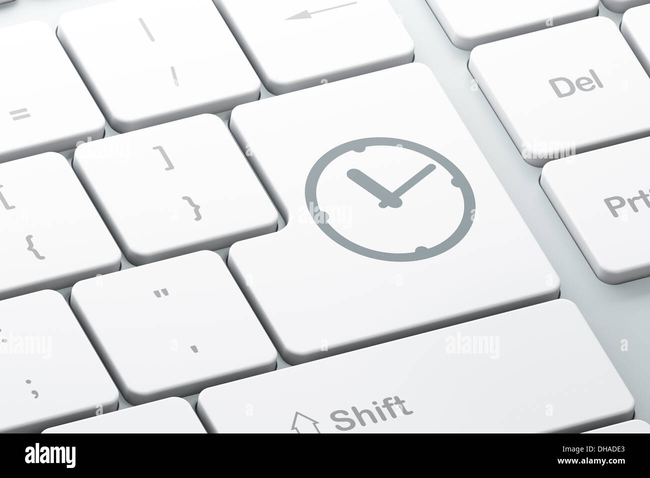 Time concept: Clock on computer keyboard background Stock Photo - Alamy