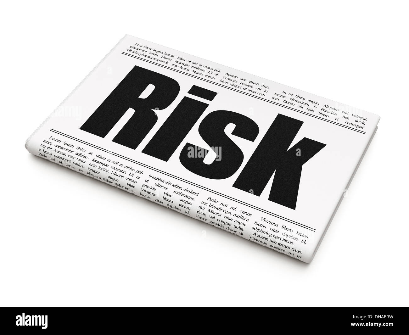 Business news concept newspaper headline Risk Stock Photo Alamy
