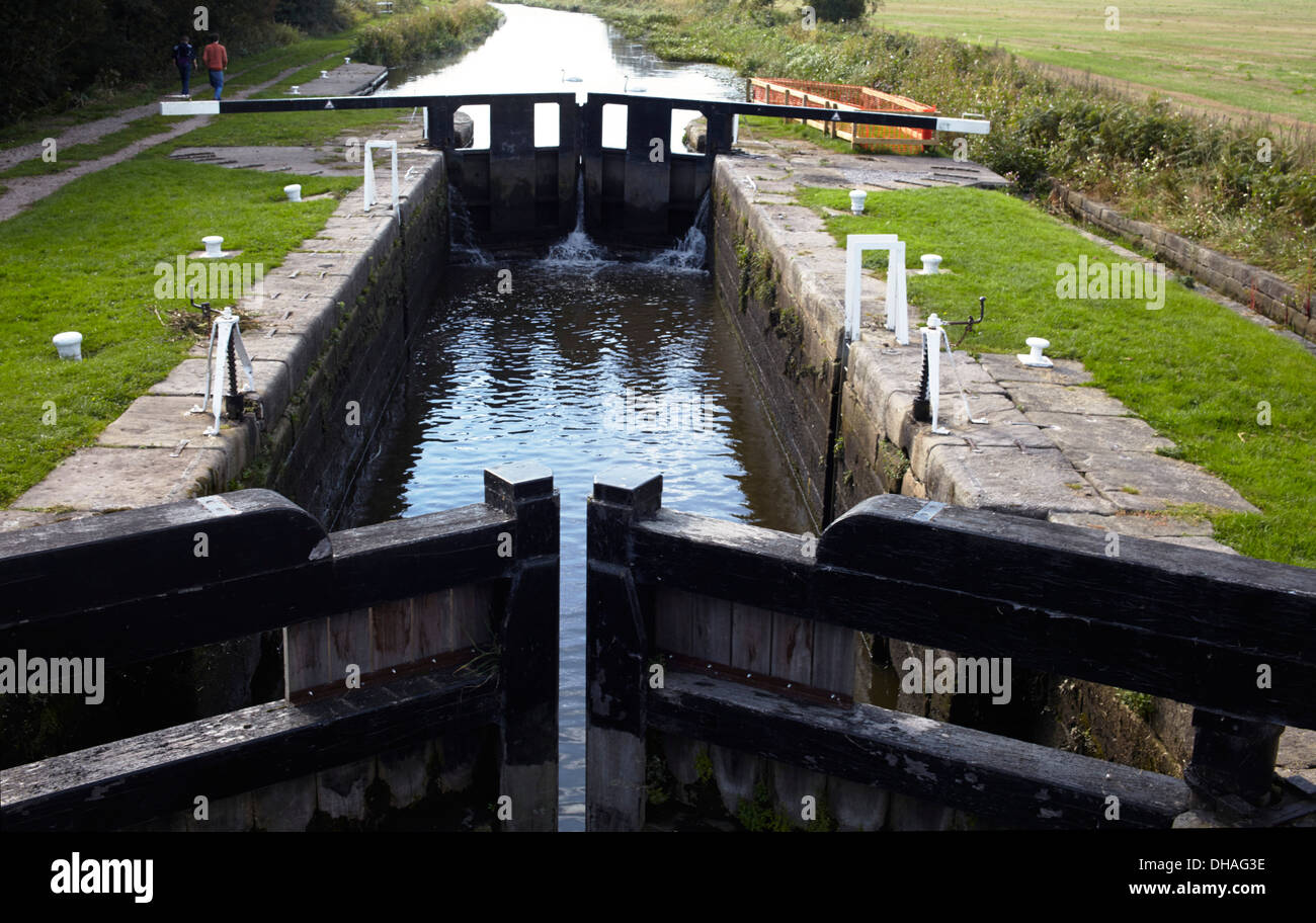 Chicken lock on Leeds & Liverpool Canal, Rufford branch Stock Photo