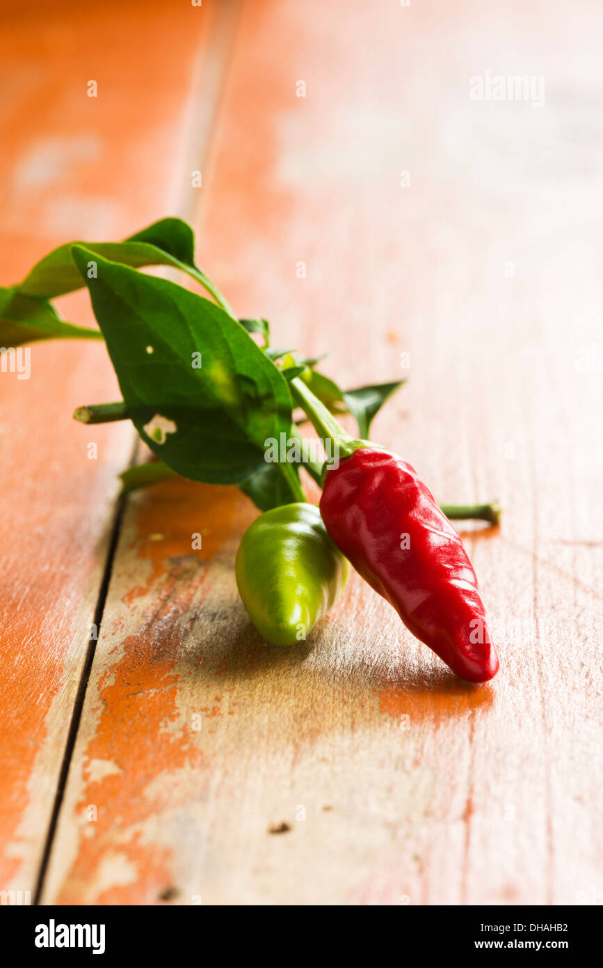 RED AND GREEN CHILI PEPPERS Stock Photo - Alamy