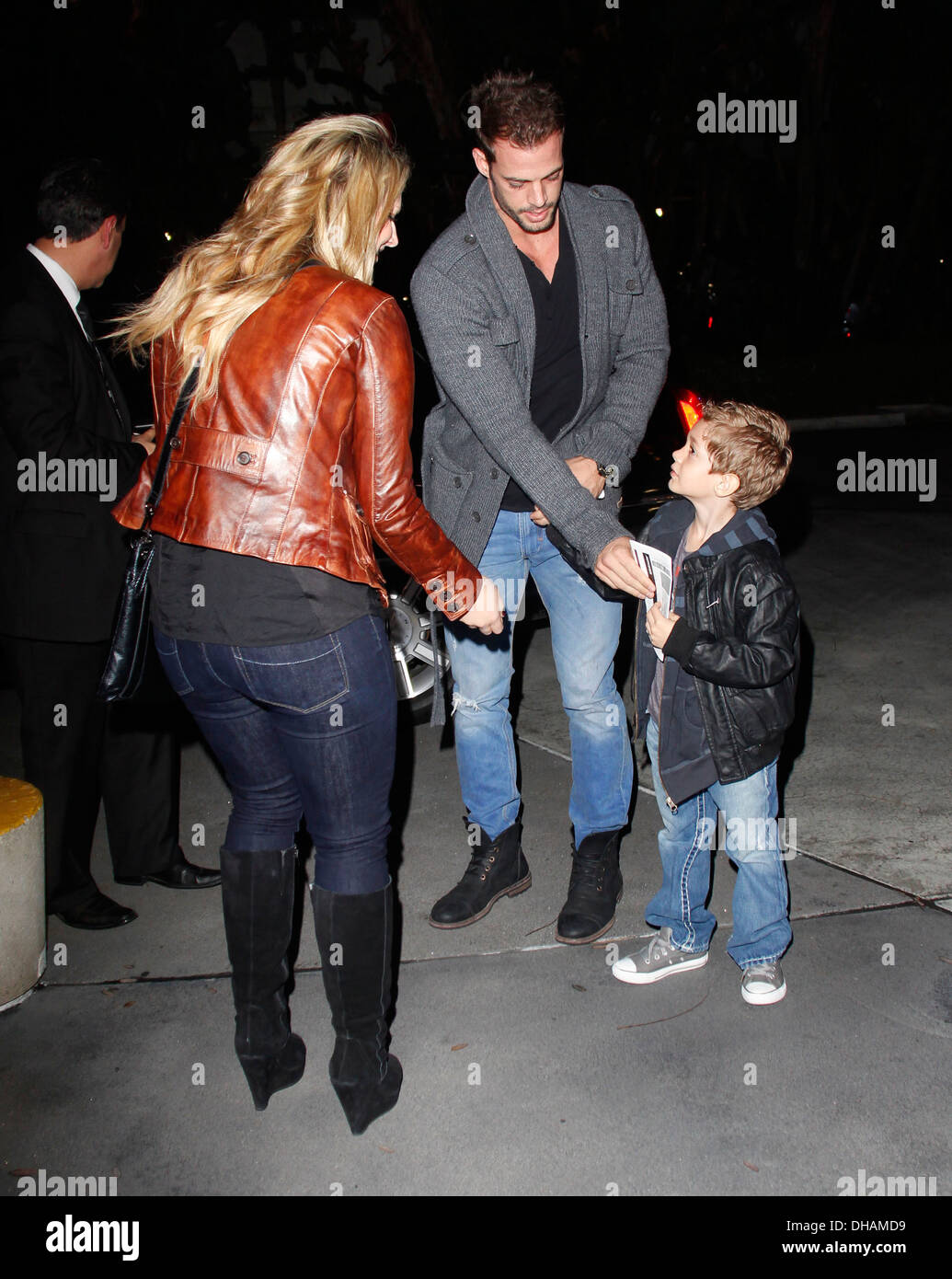 William Levy takes his son Christopher Alexander to see LA Lakers play at  Staples Center Los Angeles California - 13.04.12 Stock Photo - Alamy