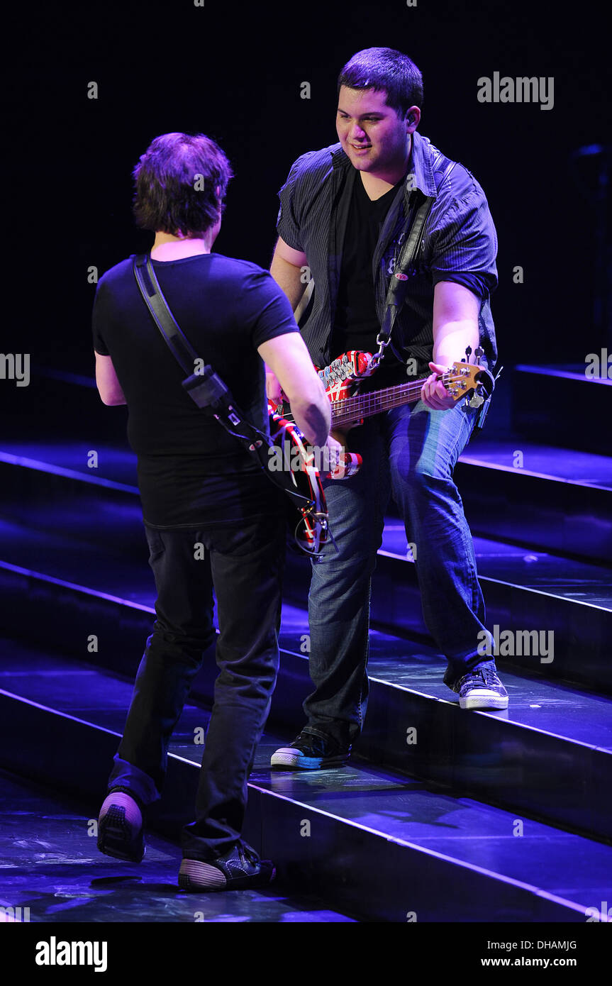 Eddie and Wolfgang Van Halen Van Halen performing live during 'Different Kind of Truth' Tour 2012 at Bank Atlantic Center Stock Photo