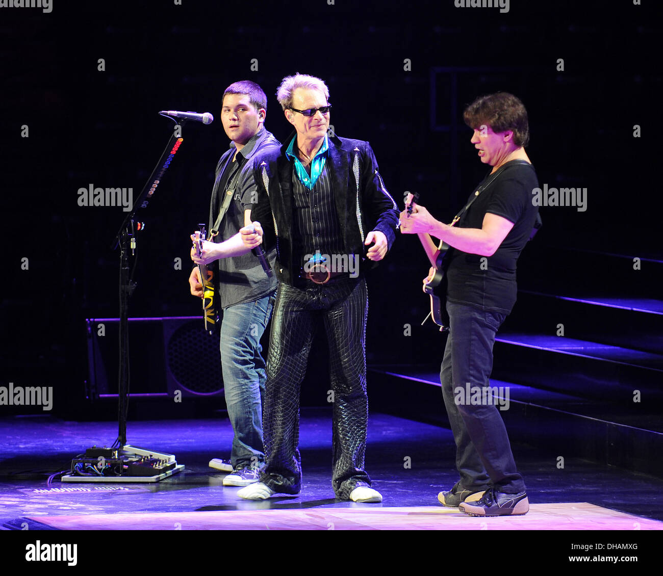 Wolfgang Van Halen David Lee Roth and Eddie Van Halen Van Halen performing live during 'Different Kind of Truth' Tour 2012 at Stock Photo