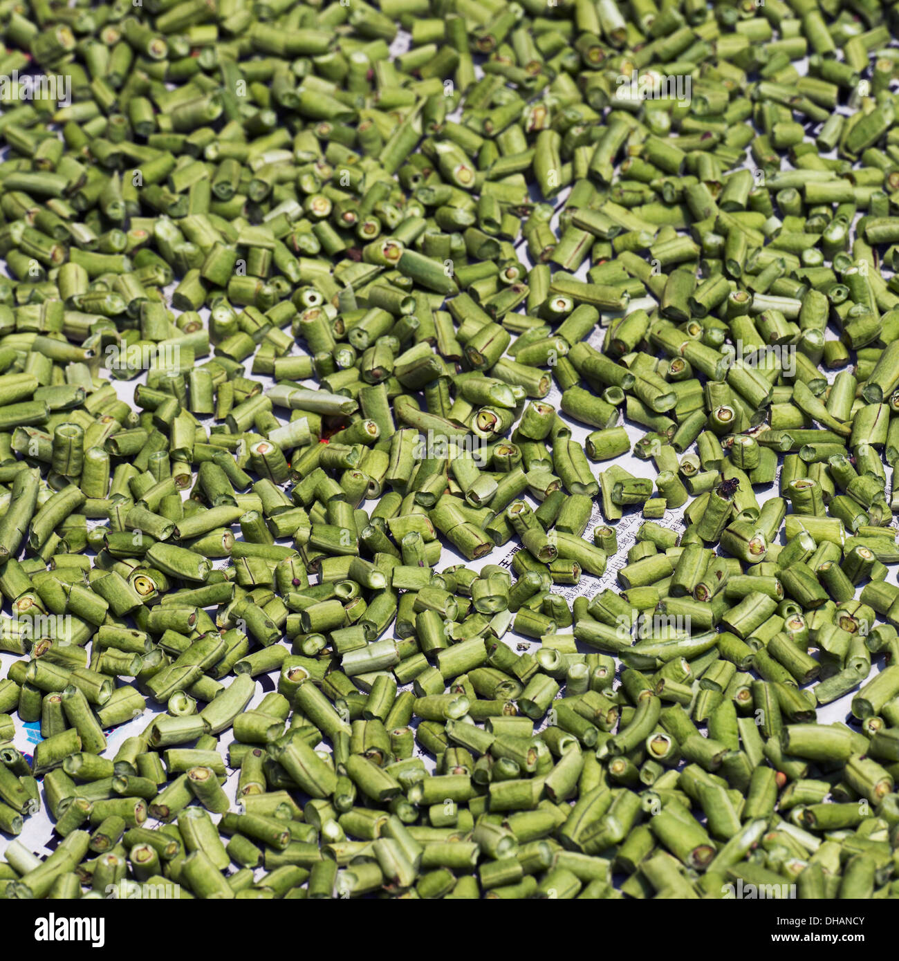 An Abundance Of Cut Green Beans Stock Photo
