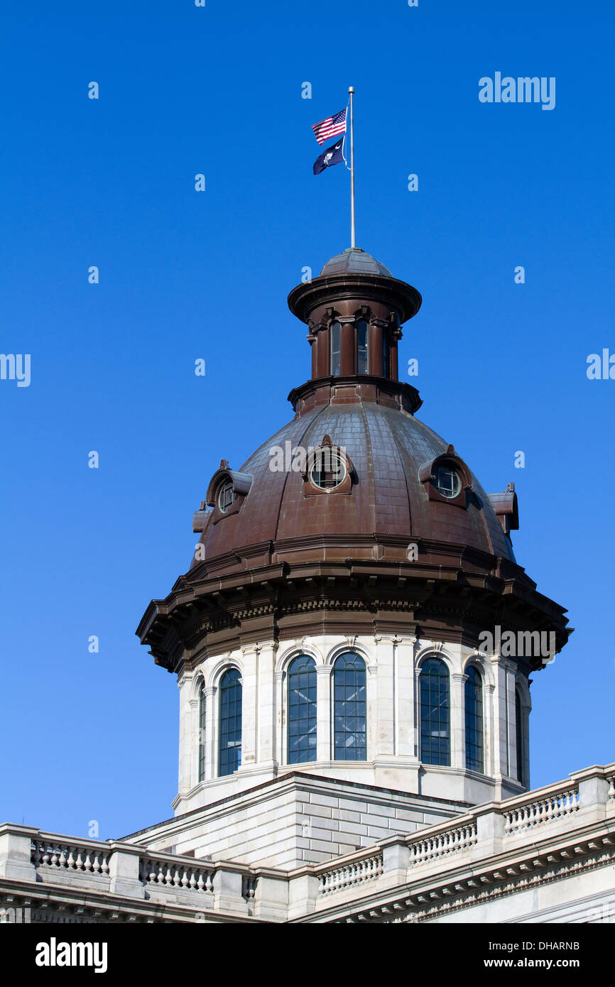 Capital dome of the South Carolina state house located in Columbia, SC, USA. Stock Photo
