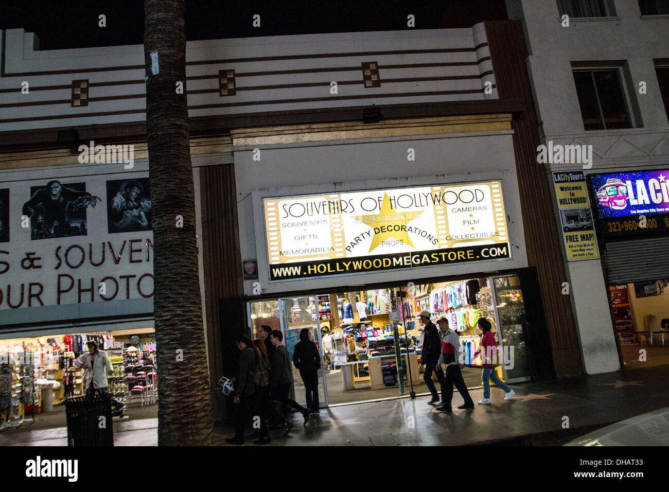 Souvenir Shops on Hollywood Blvd in Hollywood California Stock Photo