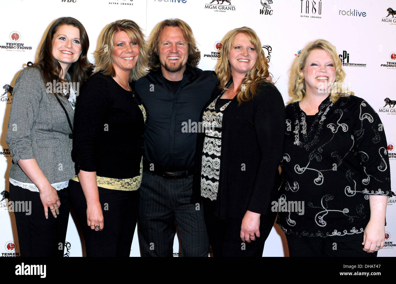 Sister Wives and Guest Mike Tyson's 'Mike Tyson: Undisputed Truth - Live On Stage' Grand Opening Show at MGM Grand's Hollywood Stock Photo