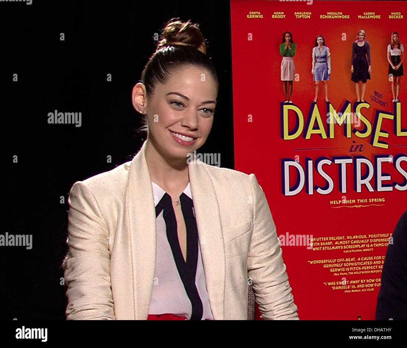 Analeigh Tipton Celebrities promote new movie 'Damsels In Distress' during an interview USA - 15.04.12 Stock Photo