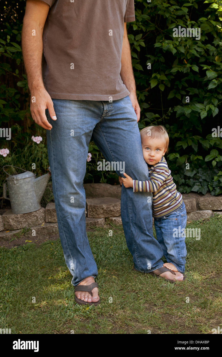 Child hugging parent leg hires stock photography and images Alamy