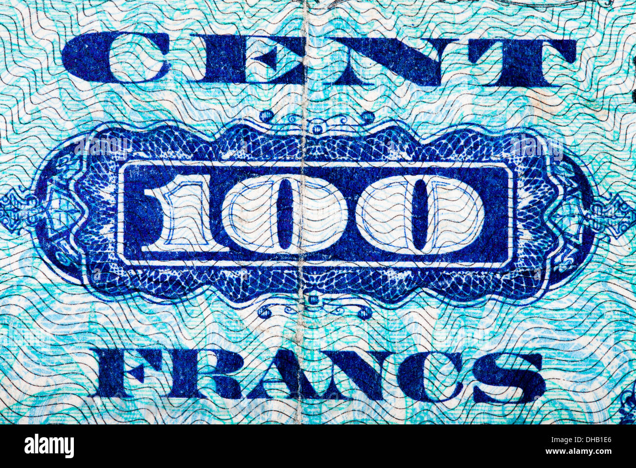 close up of french paper money Stock Photo