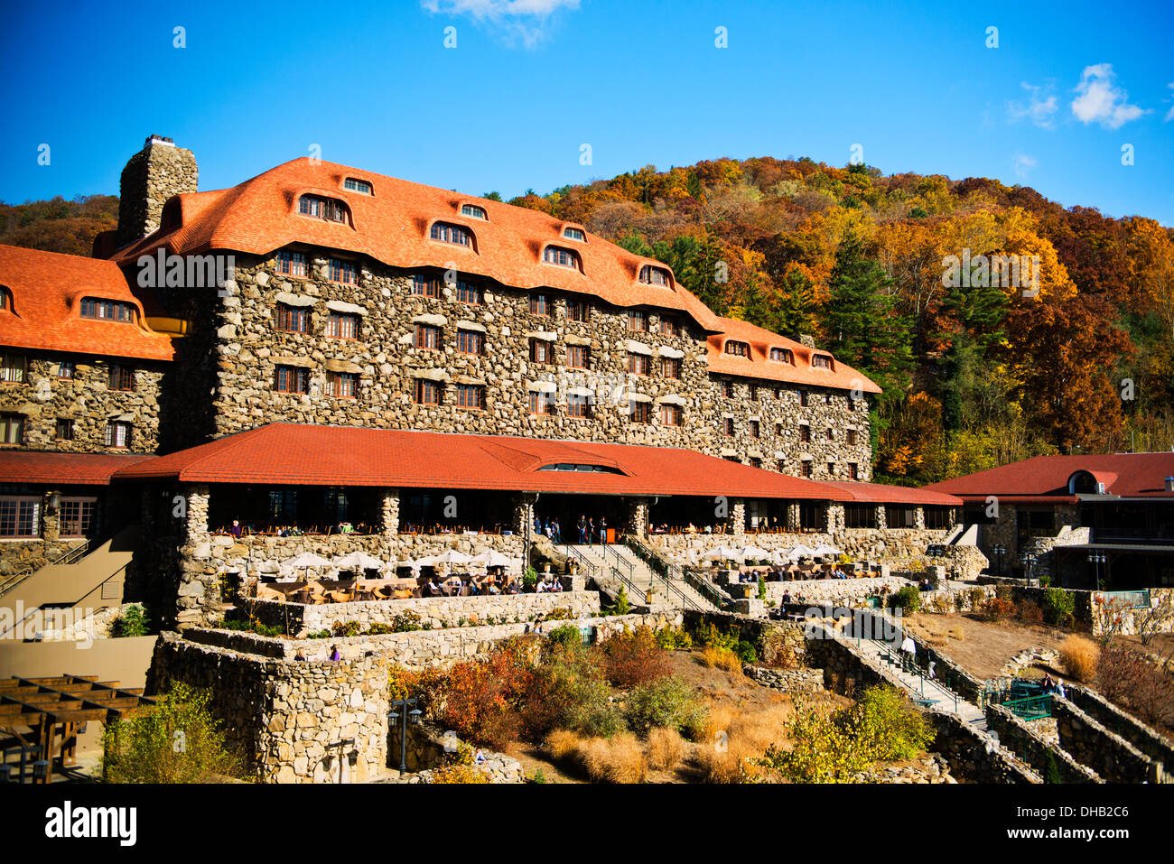 Autumn colors at the Grove Park Inn Asheville North Carolina Stock Photo