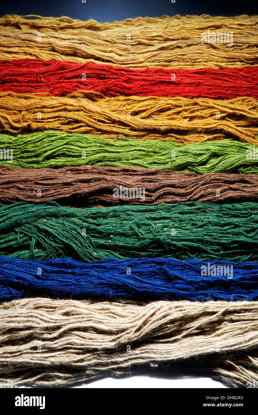 Colorful woolen yarns Stock Photo Alamy