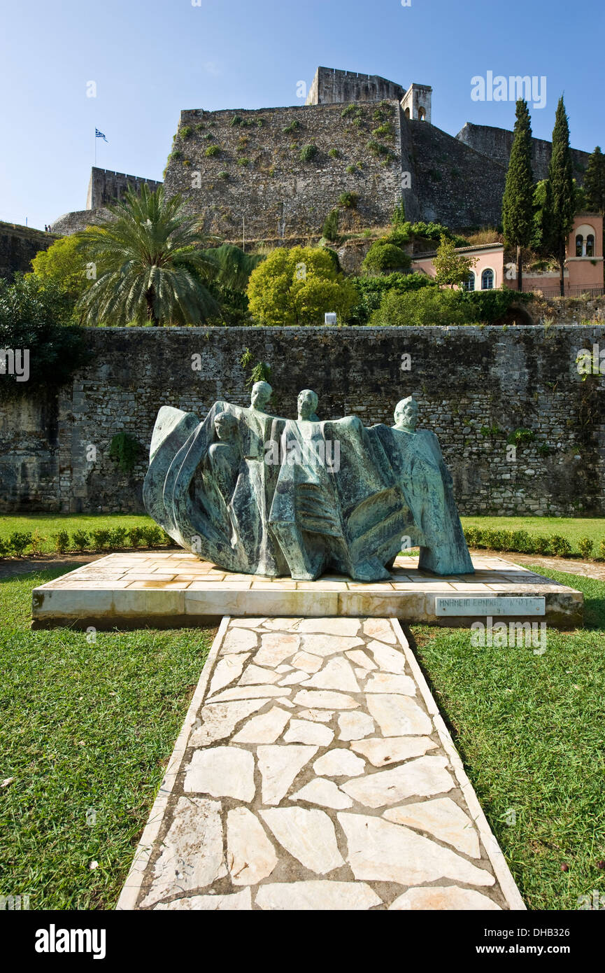 World War II memorial in Corfu, Greece. Stock Photo