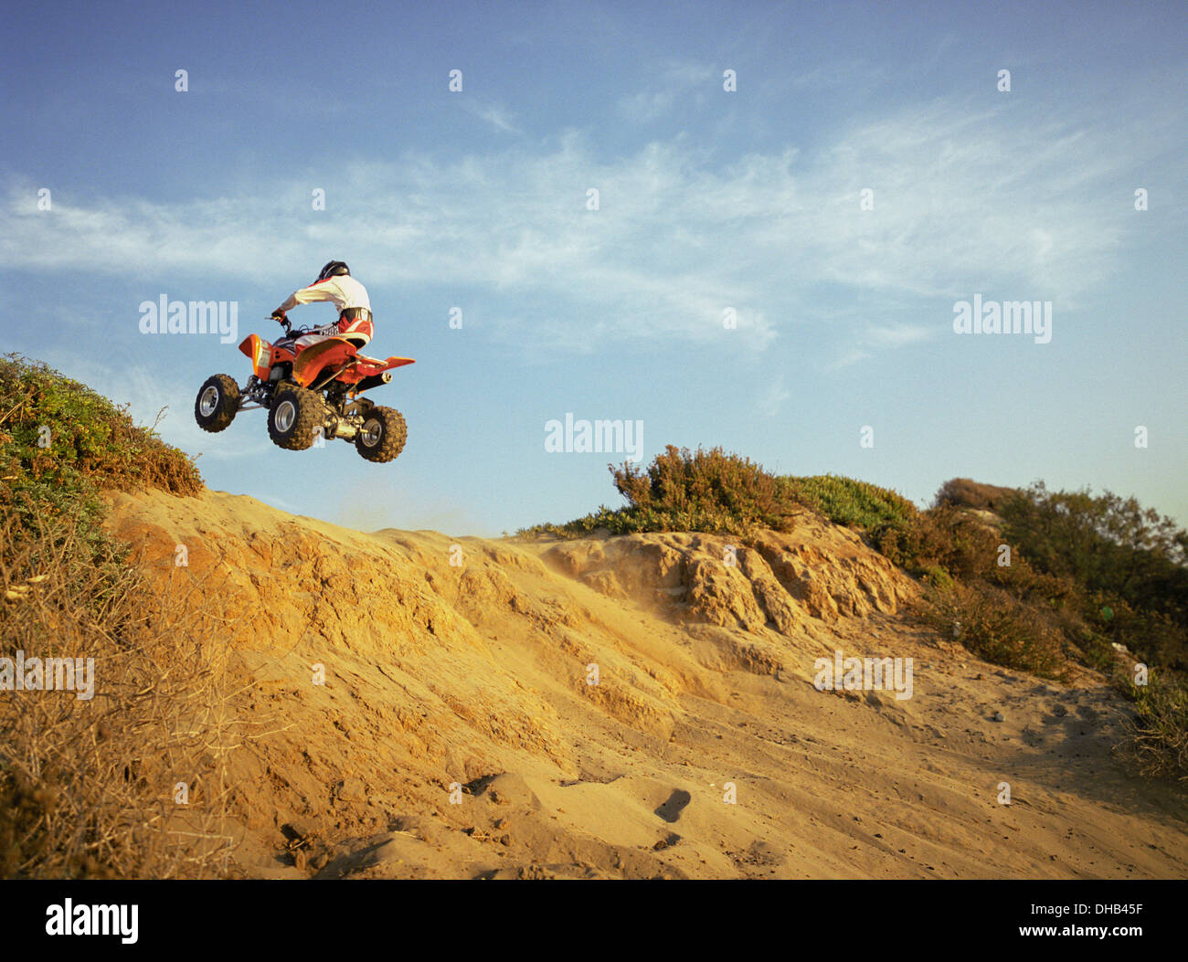 ATV jumping, model Gunner Wright release on file Stock Photo Alamy