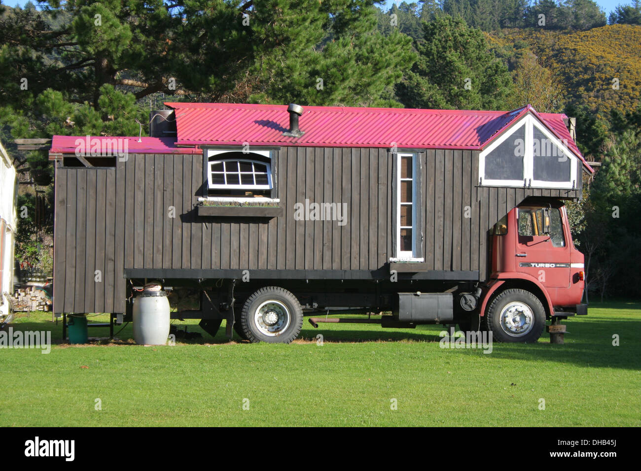 Custom built house truck Stock Photo