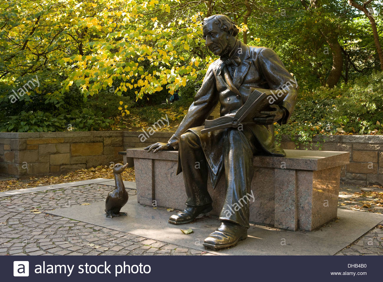 Hans Christian Andersen Statue, Central Park, Manhattan, New York Stock