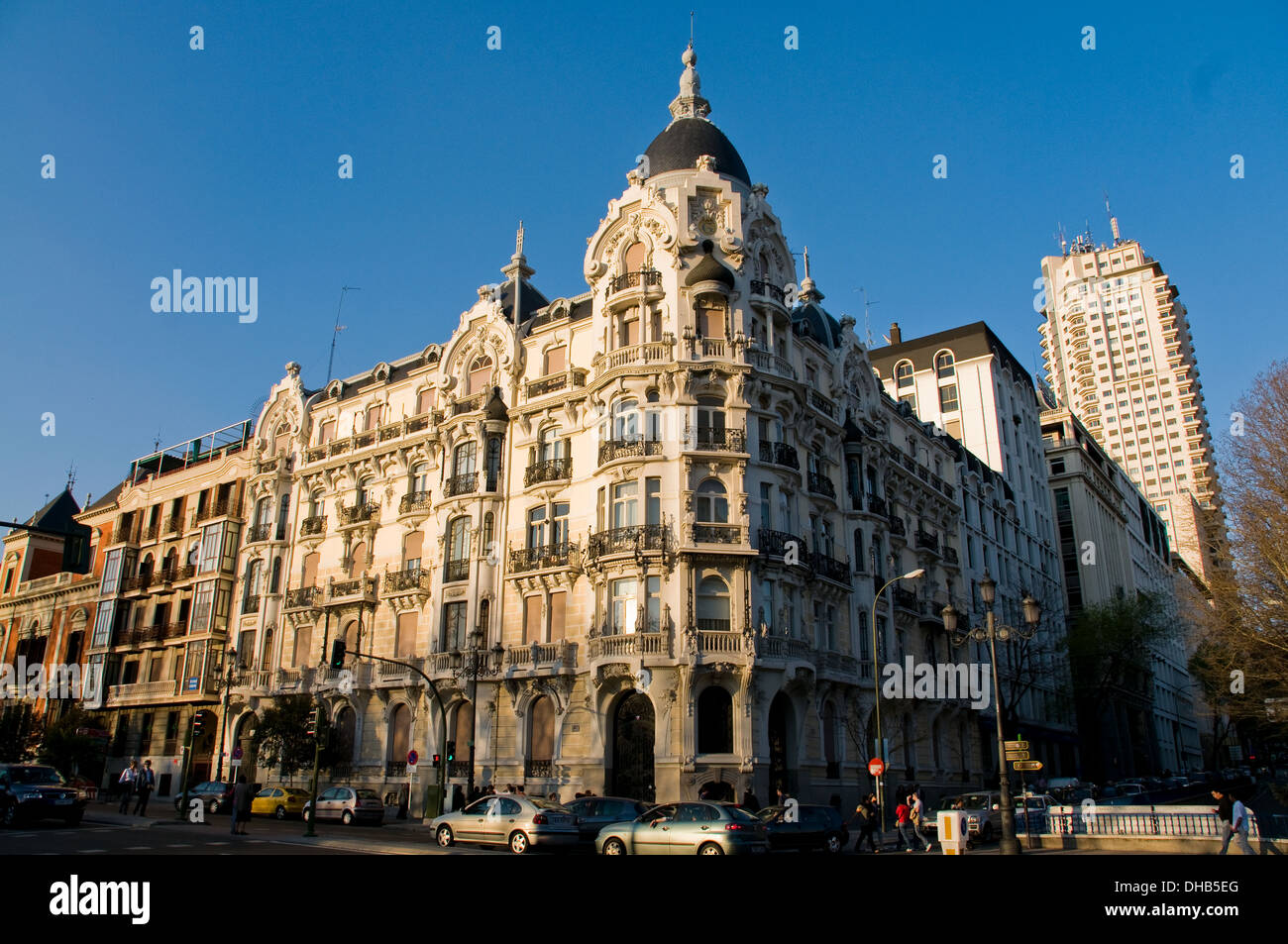Casa Gallardo is a Building in Madrid, Spain. This is one of the key works of the last stage of modernism from Madrid. Stock Photo