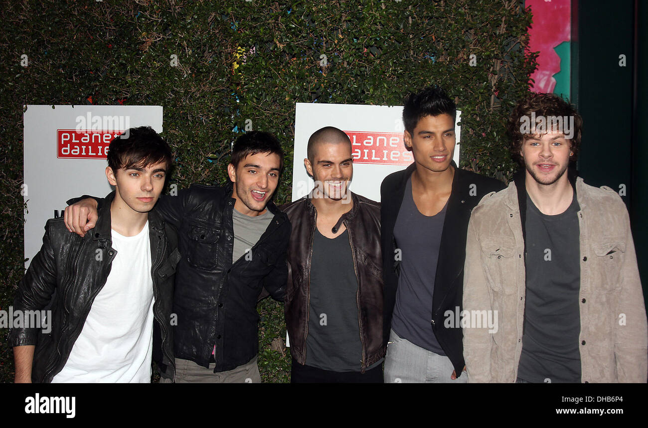 The Wanted arriving at Grand Opening Of Robert Earl's Planet Dailies/Mixology 101 Los Angeles California - 05.04.12 Stock Photo