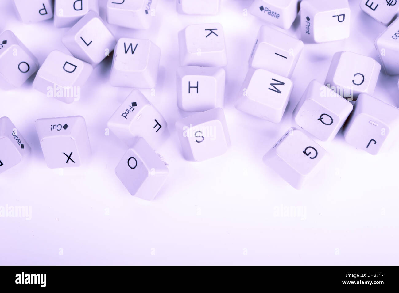 Stack of blue Computer Keyboard keys Stock Photo - Alamy