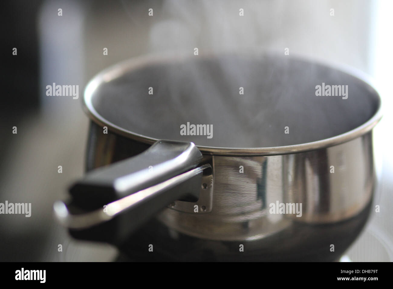 A pot of boiling water Stock Photo