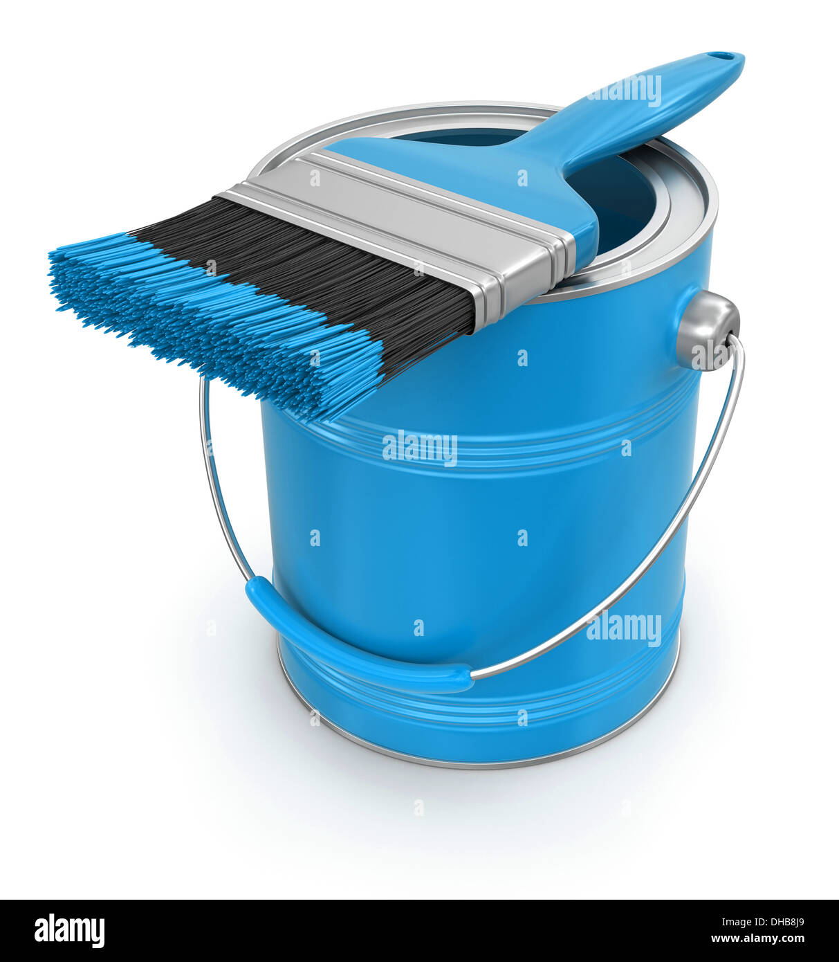 Paint can with brush (clipping path included Stock Photo Alamy