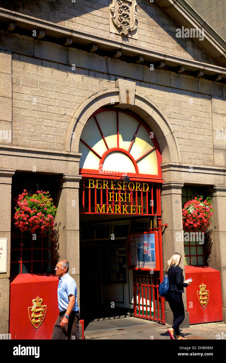 Beresford Fish Market, St.Helier, Jersey, Channel Islands Stock Photo