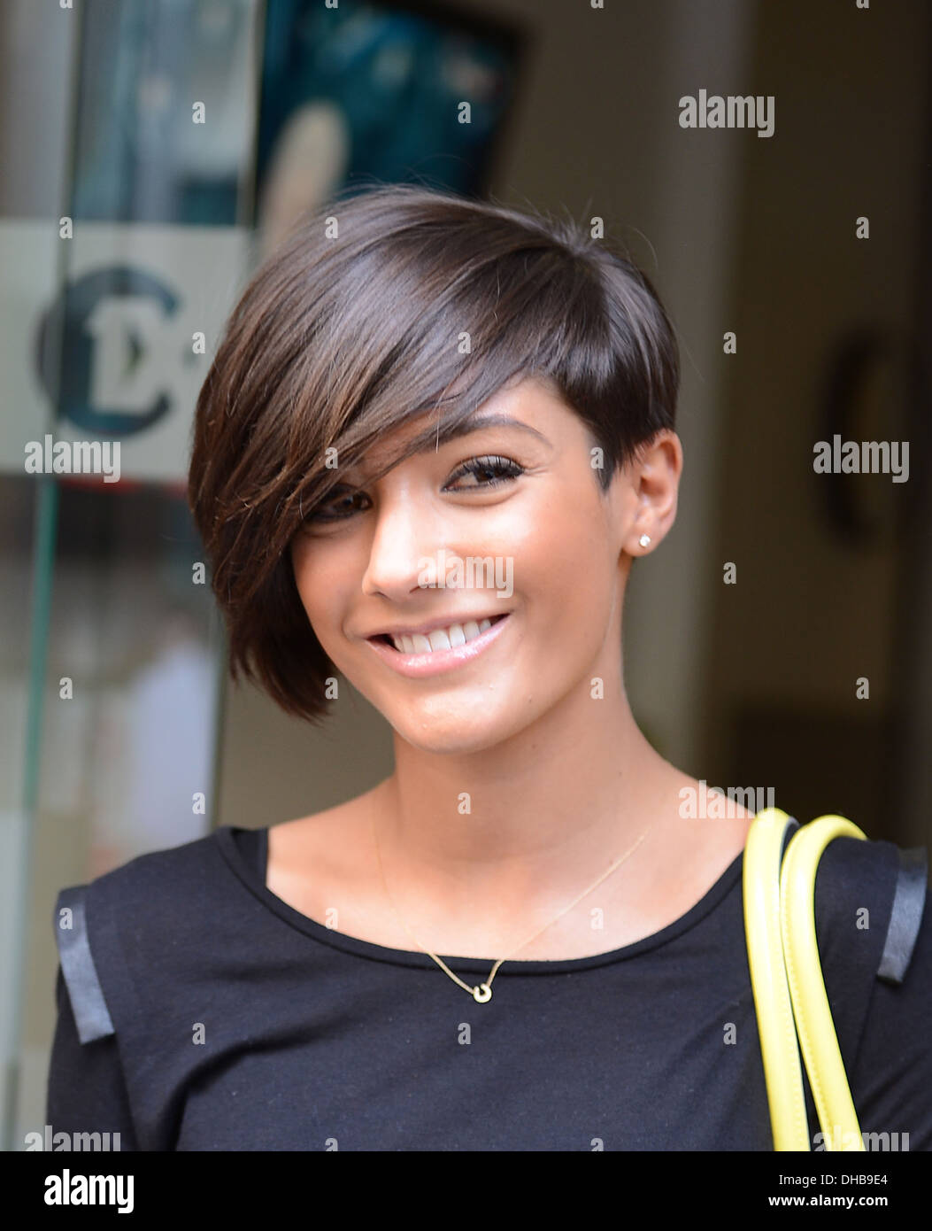 Frankie Sandford of Saturdays outside BBC Radio 1 studios London England -  16.04.12 Stock Photo - Alamy, image size:1053x1390