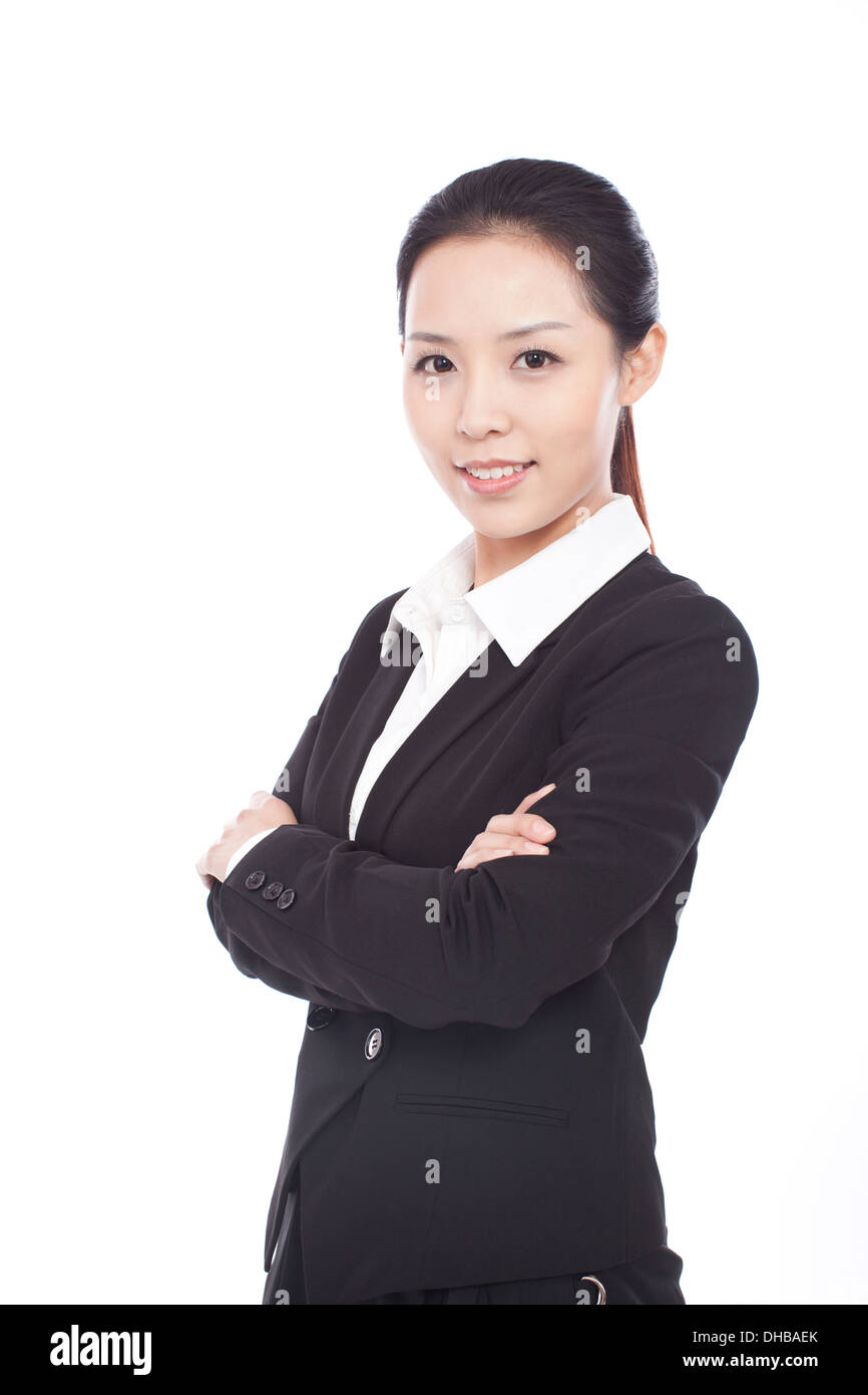 Professional businesswoman in black suit hi-res stock photography and ...