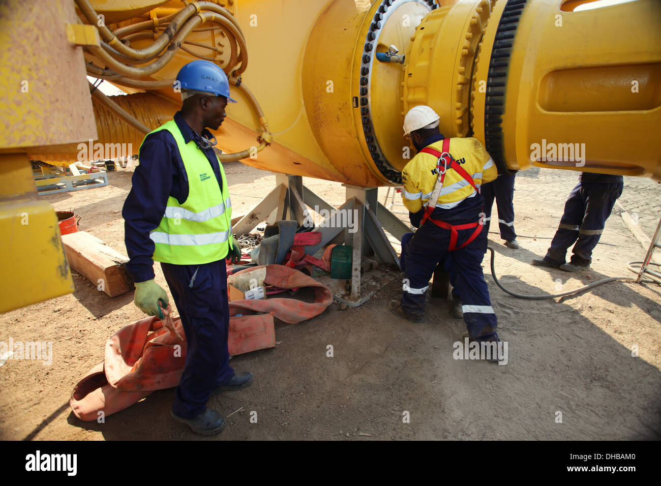 Mining in Africa. Assembly. Team work. Zambia. Stock Photo