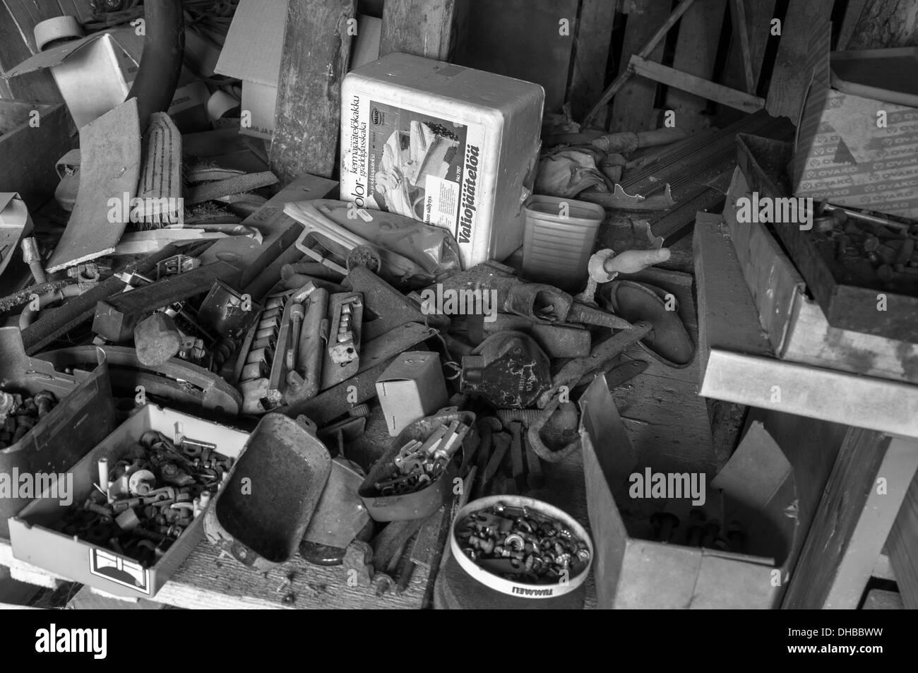 Plumbers work table Stock Photo Alamy