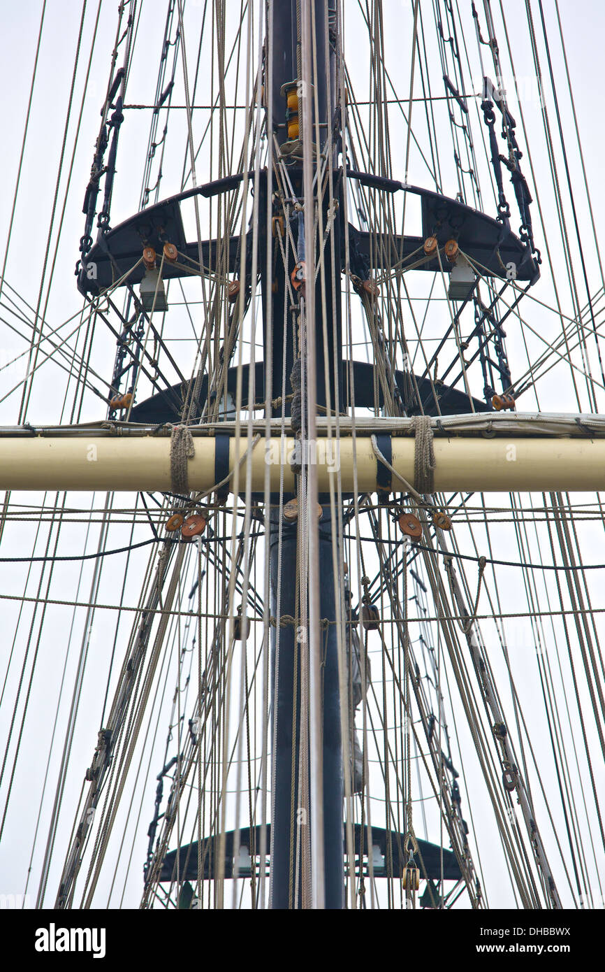 Rigging & Ropes On A Tall Ship Stock Photo Alamy