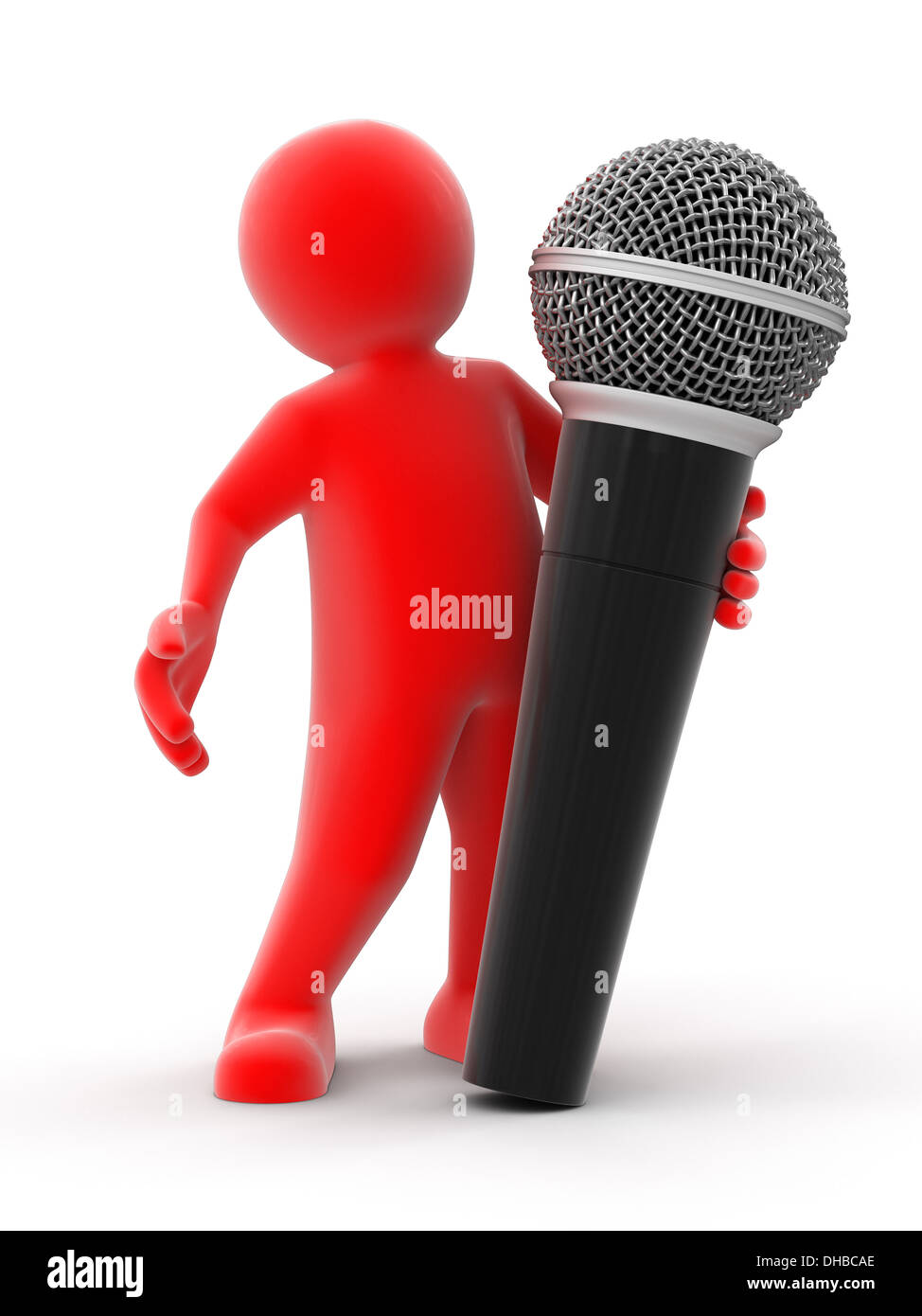 Man and Microphone (clipping path included Stock Photo Alamy