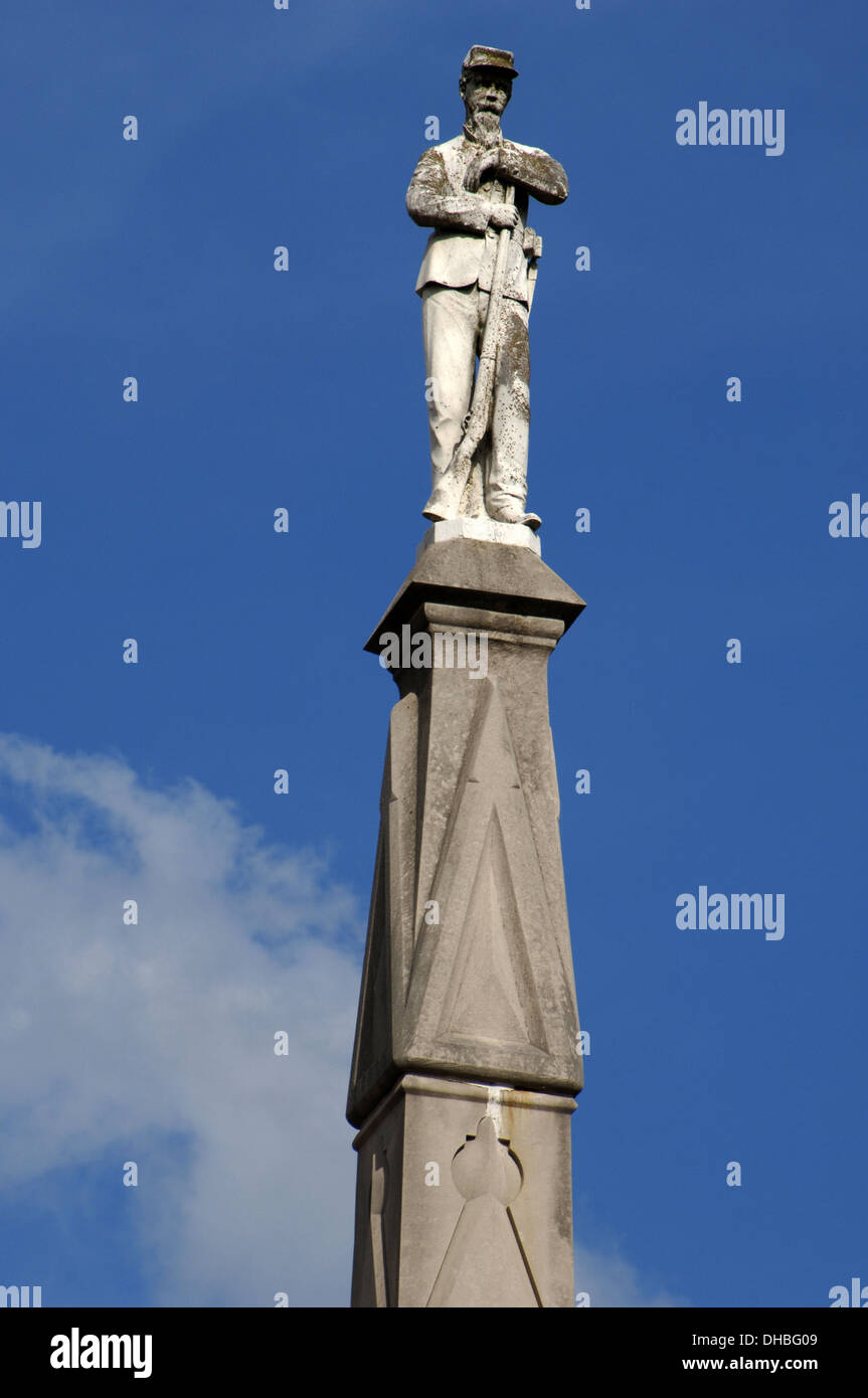 Jackson. Monument to the Confederate Dead (1891) before Charlotte Capers Building. USA. Stock Photo