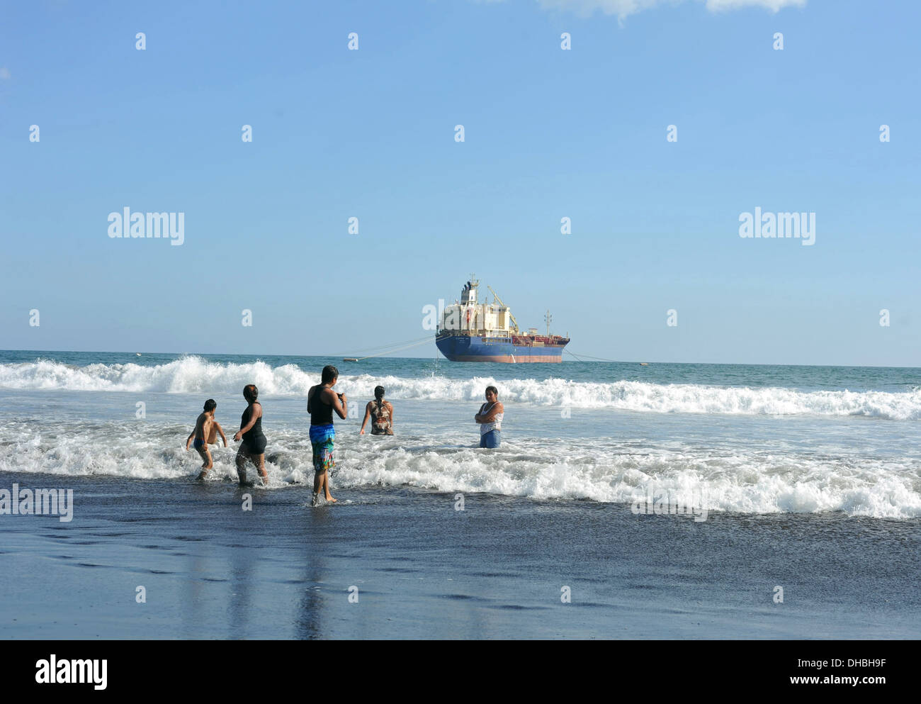 Puerto San José,  Pacific Ocean coast in the depart of Escuintla, Guatemala. Stock Photo