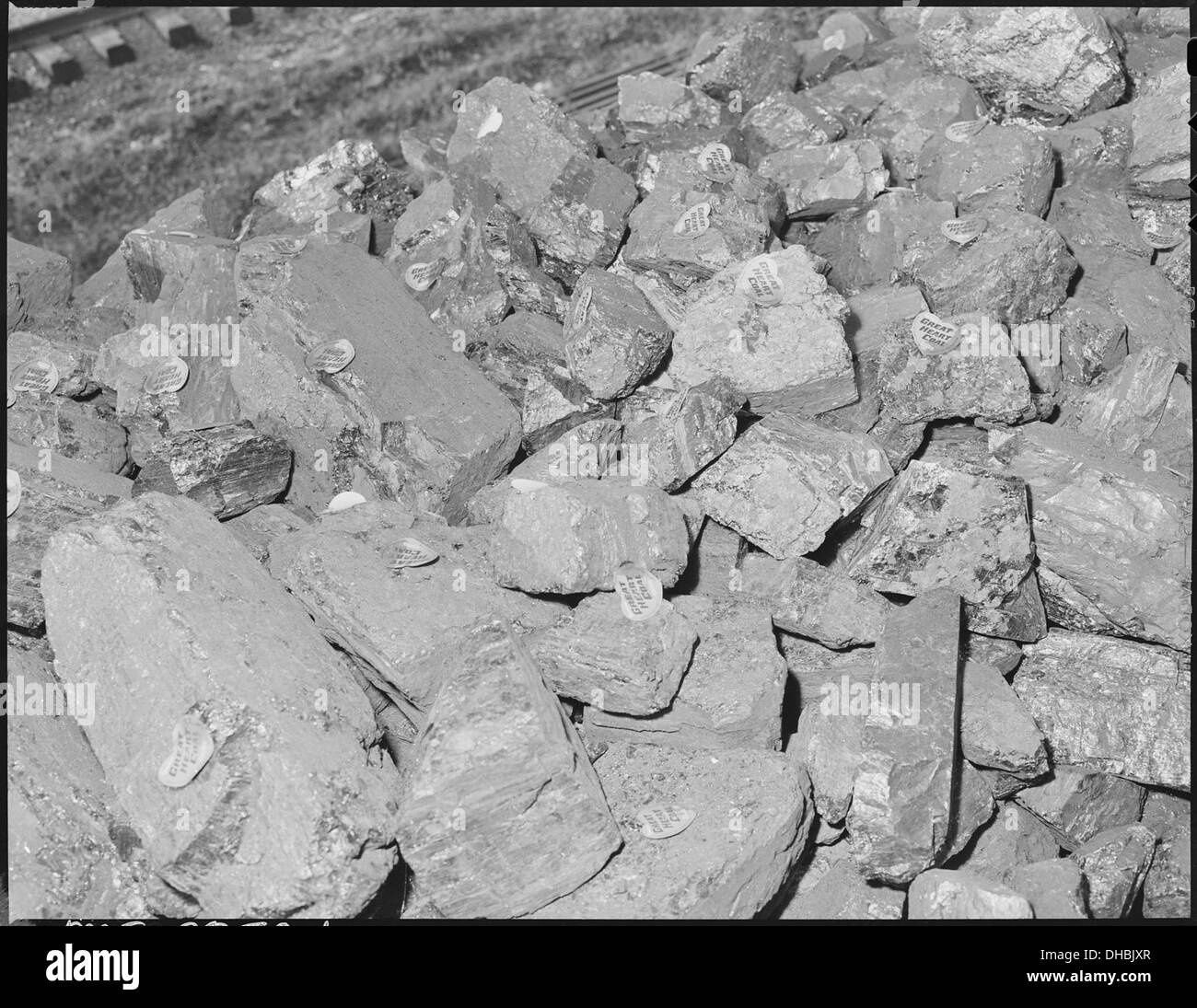 Coal produced by these two mines is labeled. Black Mountain Corporation, 30-31 Mines, Kenvir, Harlan County, Kentucky. 541281 Stock Photo