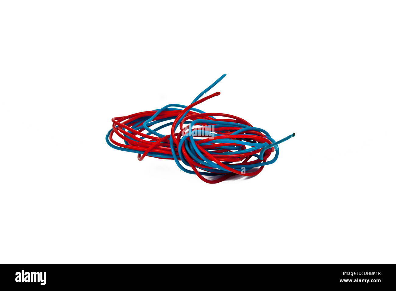 bundle of red and blue wire Stock Photo