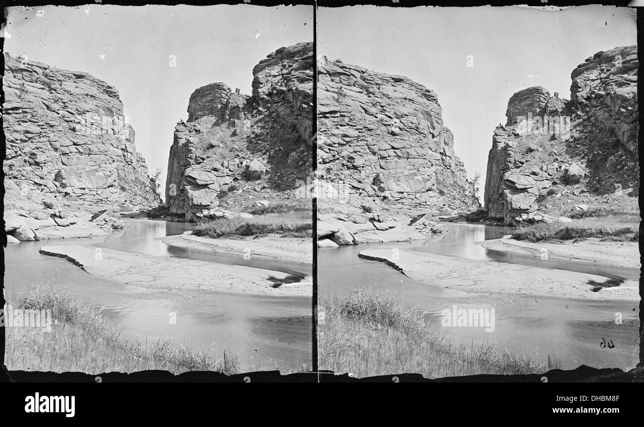Devil's Gate, located along the Sweetwater River, is a prominent rock ...