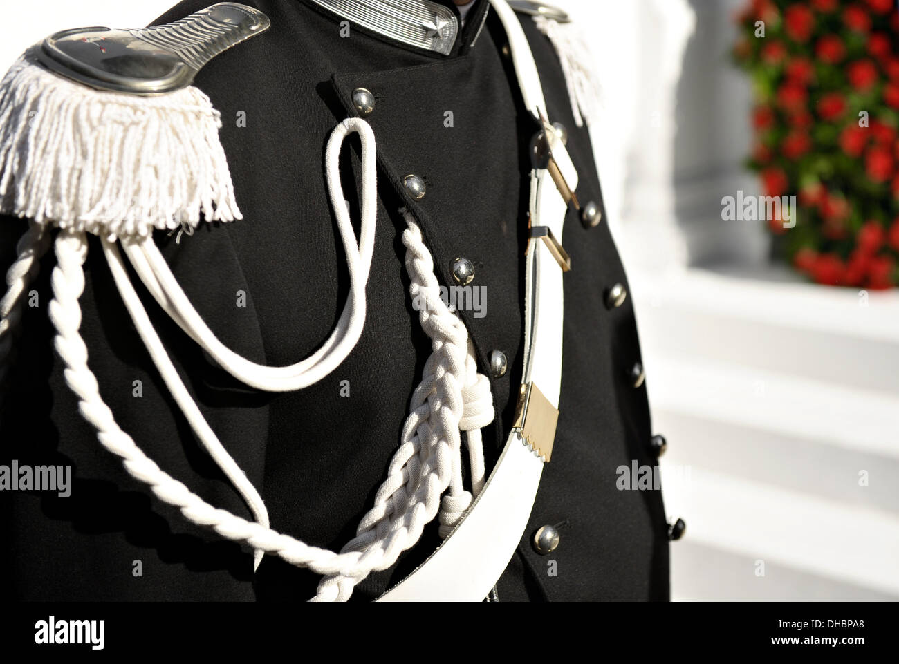 Detail with military guard of honor uniform Stock Photo